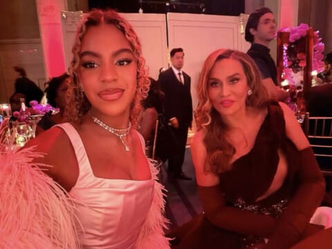 Blue Ivy Is a Princess in a Pink Gown and Diamonds on a Night Out With Grandmother Tina Knowles