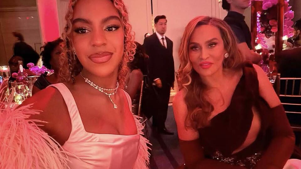 Blue Ivy Is a Princess in a Pink Gown and Diamonds on a Night Out With Grandmother Tina Knowles