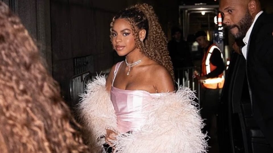 Beyonce’s girl Blue Ivy, 13, looks just like her famous mom as she supports grandma Tina Knowles at Angel Ball